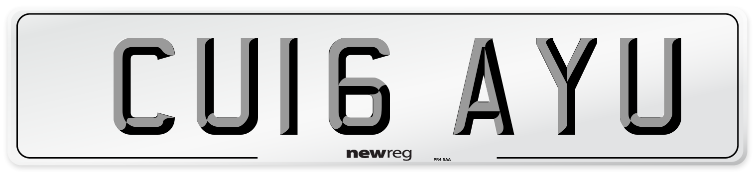 CU16 AYU Number Plate from New Reg
